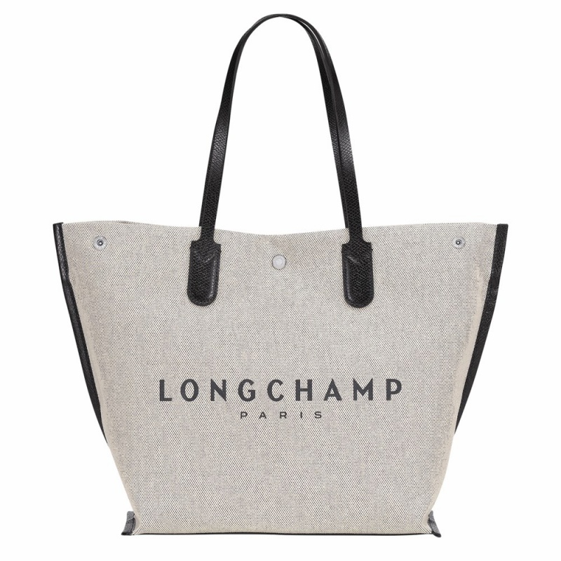 Beige Grey Longchamp Roseau L Women's Shoulder Bags